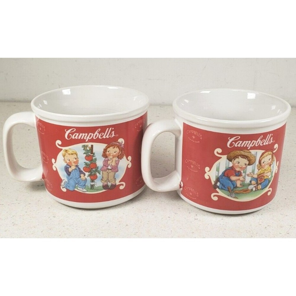 2002 Campbell Soup Co. Mug Produced For Harvest Gift Products Set of 2
